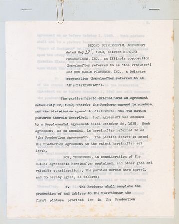 Lot #1057 Orson Welles: Welles signs off on a contract pertaining to the production of the film classic, Citizen Kane - Image 1