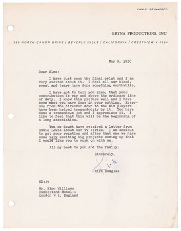 Lot #927 Kirk Douglas Letters - Image 2