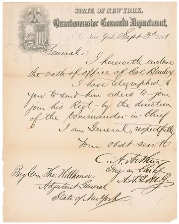 Lot #3 Chester A. Arthur: “By the direction of the
