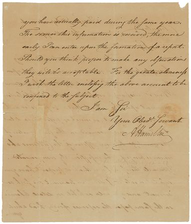 Lot #198 Alexander Hamilton: Hamilton aids “every Officer of the Customs who conceives himself to be insufficiently compensated” - Image 2