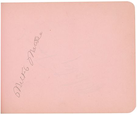 Lot #1291 Mickey Mantle: Choice early Mantle signature, still in its album with Berra, Rizzuto, Ford, and others - Image 1