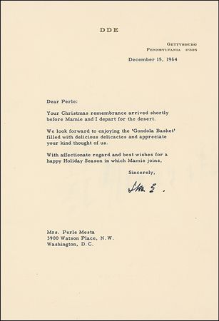 Lot #28 Dwight D. Eisenhower Typed Letter Signed