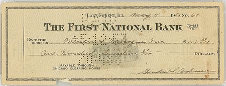Lot #1200 Mickey Cochrane Check - Image 2