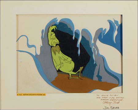 Lot #646 How the Grinch Stole Christmas: Seuss and Jones: Rare original Grinch key setup signed by both Chuck Jones and Dr. Seuss to a financial backer ?who made it all possible? - Image 2