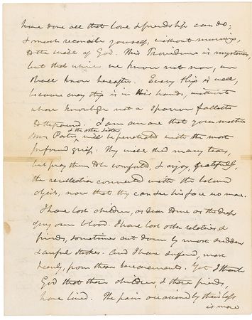 Lot #309 Daniel Webster: Webster offers somber condolences: ?Reconcile yourself, without murmuring, to the will of God. This Providence is mysterious? - Image 2