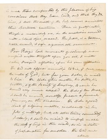 Lot #309 Daniel Webster: Webster offers somber condolences: ?Reconcile yourself, without murmuring, to the will of God. This Providence is mysterious? - Image 3
