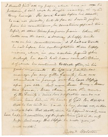 Lot #309 Daniel Webster: Webster offers somber condolences: ?Reconcile yourself, without murmuring, to the will of God. This Providence is mysterious? - Image 4