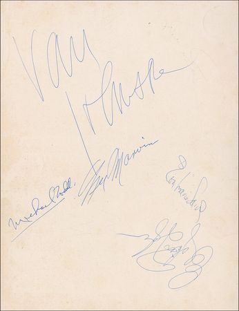 Lot #1043 Elizabeth Taylor: Taylor and her Raintree County cast sign at the premiere - Image 2
