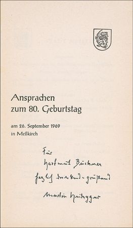 Lot #203 Martin Heidegger Program - Image 1