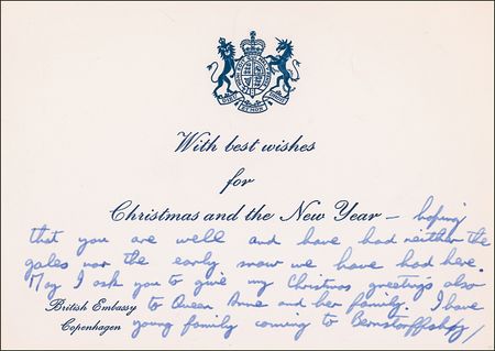 Lot #128 Princess Anne Christmas Card - Image 1