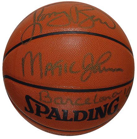 Lot #1257 Magic Johnson and Larry Bird: Dream Teamers Bird and Johnson - Image 1