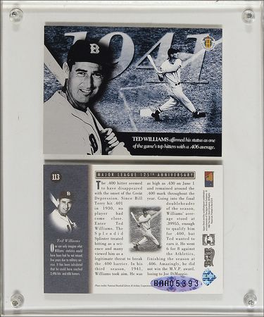Lot #1376 Ted Williams Upper Deck Card - Image 2