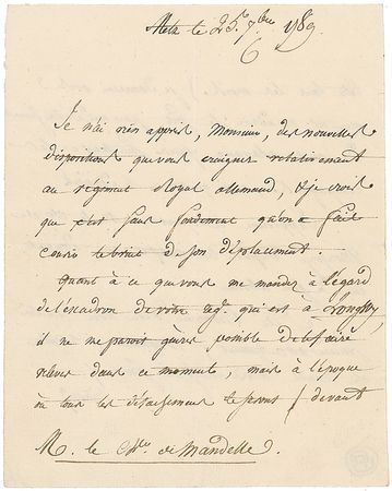 Lot #317 Francois Claude Amour, Marquis de Bouille Signed Letter - Image 1