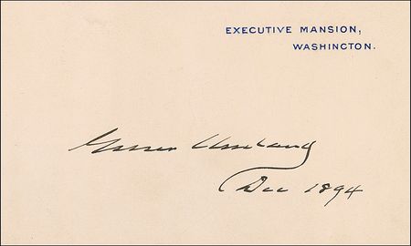 Lot #19 Grover Cleveland White House Card