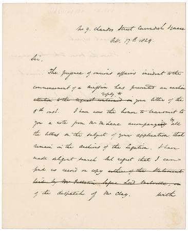 Lot #553 Washington Irving: Irving the politician misplaces a letter from Henry Clay - Image 1