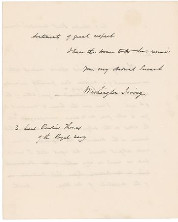 Lot #553 Washington Irving: Irving the politician misplaces a letter from Henry Clay - Image 2