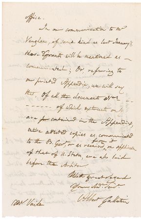 Lot #190 Albert Gallatin: The US and Canada debate boundary issues, still lingering since the Treaty of Paris ended the American Revolution - Image 2