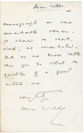Lot #618 Oscar Wilde: Wilde?s search for ?some remarkable woman? - Image 2