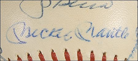 Lot #1330 NY Yankees: 1960 Yankee ball signed by the ?M&M Boys,? Stengel, Kubek, Berra and others - Image 7