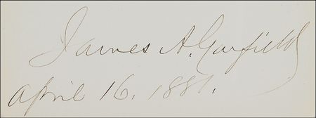Lot #37 James A. Garfield: A presidential rarity: Garfield, signed and dated in office - Image 2