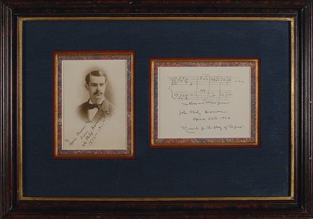 Lot #707 John Philip Sousa: The March King pens four bars of his famous composition, The Stars and Stripes Forever - Image 1