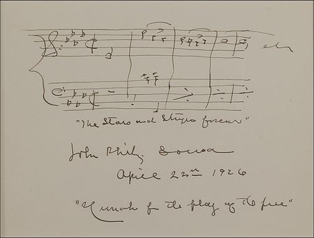 Lot #707 John Philip Sousa: The March King pens four bars of his famous composition, The Stars and Stripes Forever - Image 2