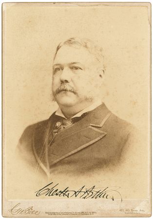 Lot #5 Chester A. Arthur: Unusually large and rare