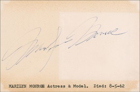 Lot #1008 Marilyn Monroe Signature - Image 1