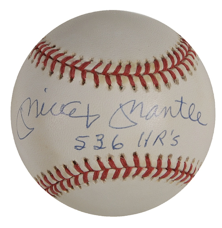 Lot 1180 Mickey Mantle Baseball