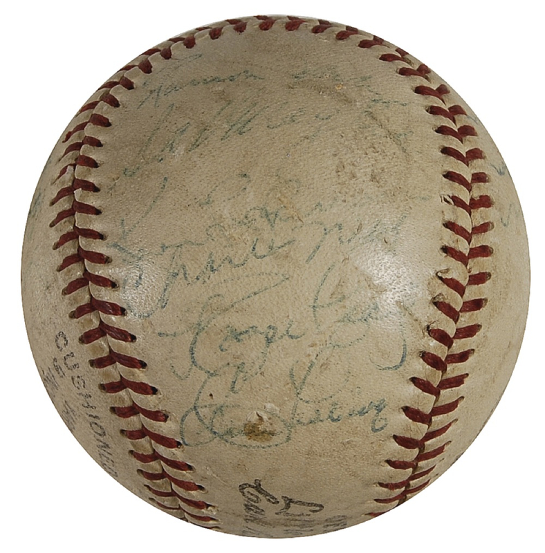 Lot 1116 Brooklyn Dodgers: ?Dem Bums? team signed ball including Robinson, Snider, and Koufax