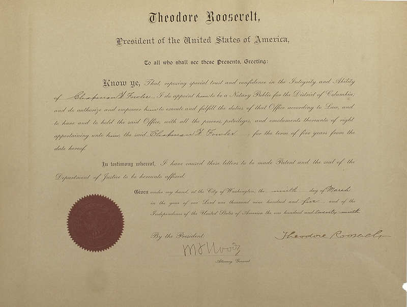 Lot 103 Theodore Roosevelt Signed Document
