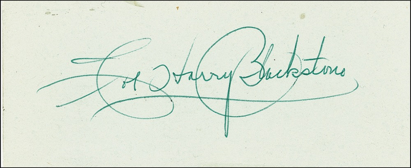 Lot 836 Harry Blackstone, Sr Signature