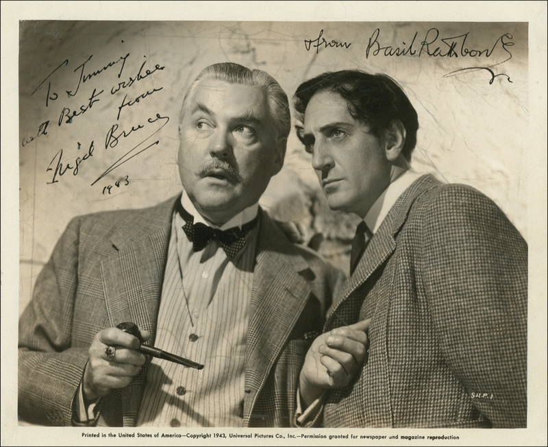 Lot 1009 Sherlock Holmes: Rathbone and Bruce: A signed photo as elusive as Professor Moriarty