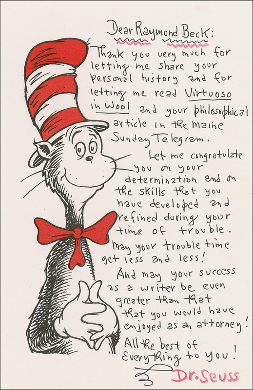 Lot 630 Dr. Seuss: From lawyer to writer with Seuss?s consent, you?ll love this letter one hundred percent