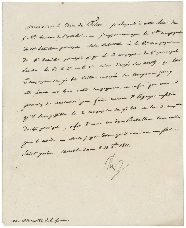 Lot 391 Napoleon: Last minute military adjustments for the Battle of Arroyo dos Molinos, which would end with 30 French casualties