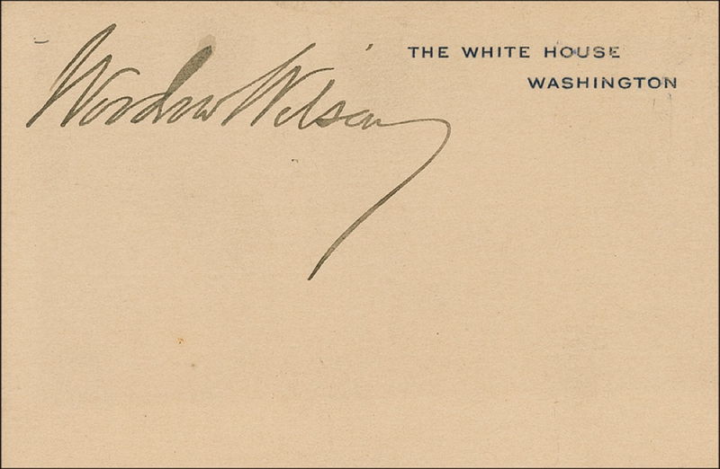 Lot 125 Woodrow Wilson White House Card