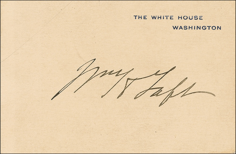 Lot 109 William H. Taft White House Card