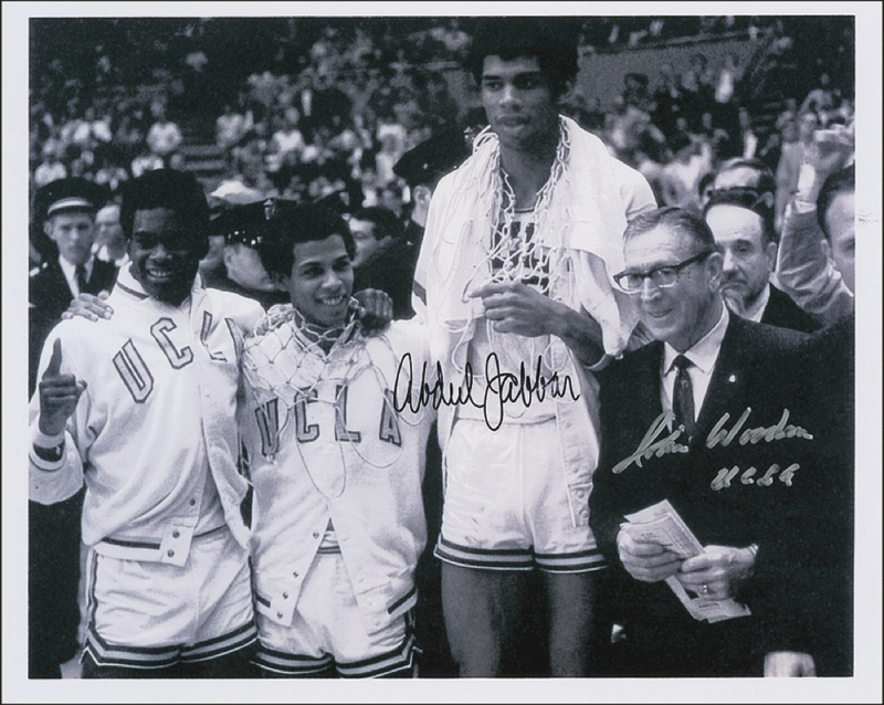 Lot 1074 Kareem Abdul-Jabbar and John Wooden Signed Photograph