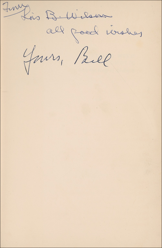 Lot 328 Bill and Lois Wilson: Rare copy of Living with an Alcoholic, signed by the founders of both AA and Al-Anon
