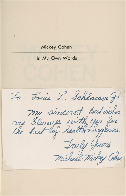 Lot 167 Mickey Cohen Signature