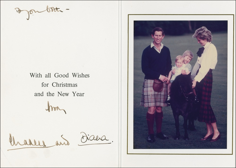 Lot 162 Charles and Diana: Lovely Christmas card from the Royal family during happier times