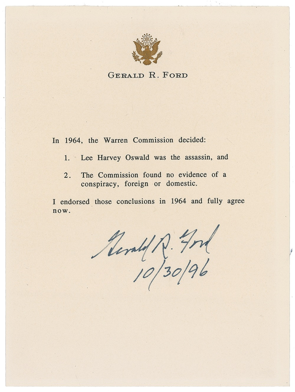 Lot 33 Gerald Ford Souvenir Typescript