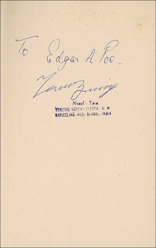 Lot 282 Tenzing Norgay Book and Letter