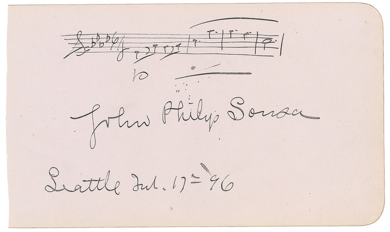Lot 713 John Philip Sousa Signed Musical Quote
