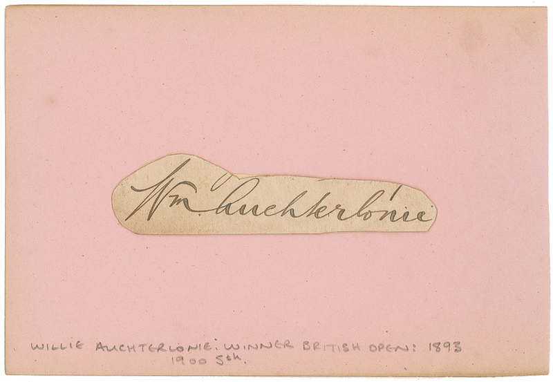 Lot 1087 Willie Auchterlonie: Rare signature of British Open champion Willie Auchterlonie