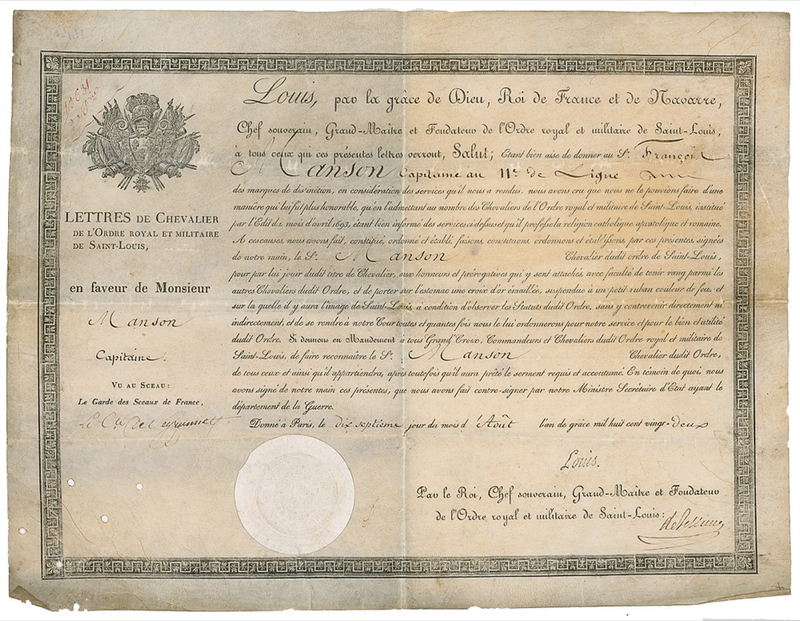 Lot 260 Louis XVIII Signed Document