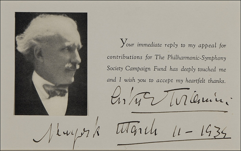 Lot 718 Arturo Toscanini Thank You Note