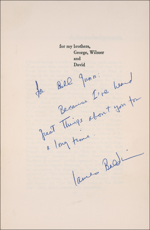 Lot 524 James Baldwin Book
