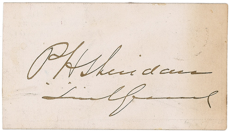 Lot 406 Philip H. Sheridan Signature