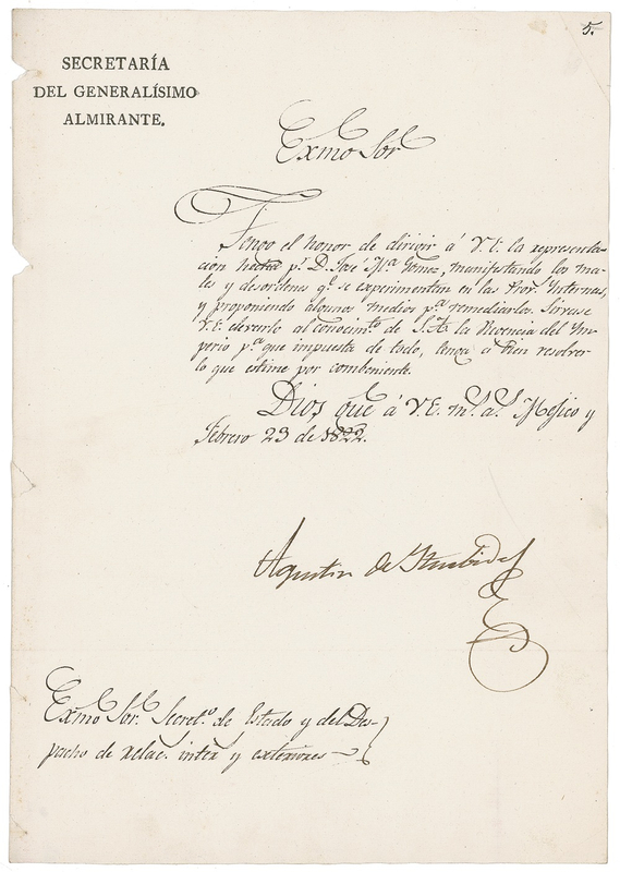 Lot 347 Augustin de Iturbide Signed Document